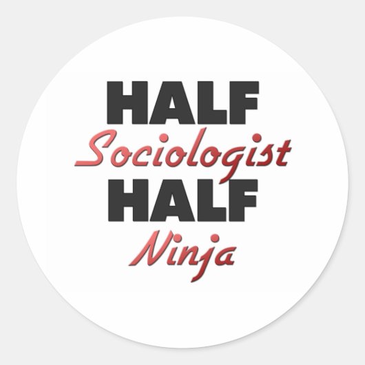 Half Socioloog Half Ninja Ronde Sticker (Voorkant)