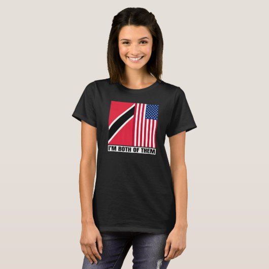 Half Trinbagonian American DNA Trinidad And Tobago T-shirt (Voorkant volledig)