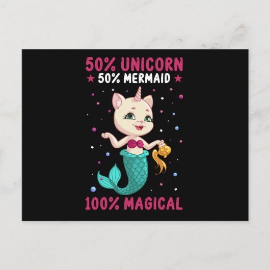 Half Unicorn Half Mermaid Briefkaart (Voorkant)