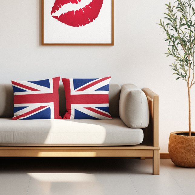 Half-Unieschakje Kussen (Half Union Jack Throw Pillow)