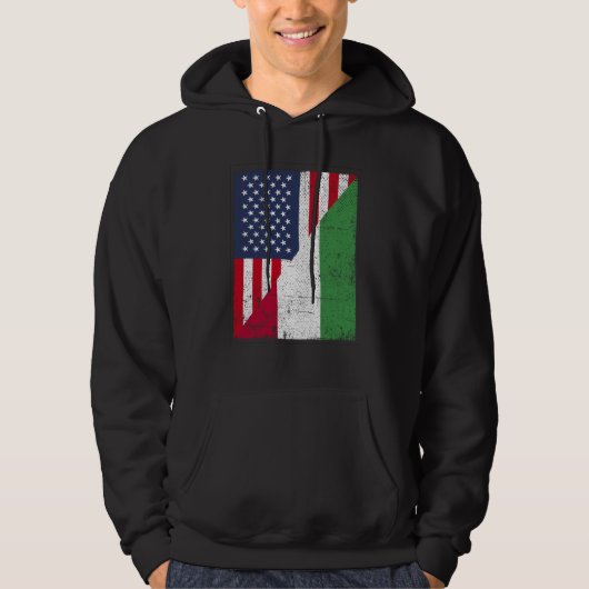 Half USA Flag Half Hungary Flag American Hungarian Hoodie (Voorkant)