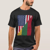 Half USA Flag Half Lithuania Flag American Lithuan T-shirt (Voorkant)