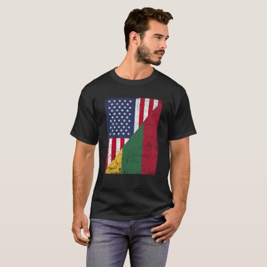 Half USA Flag Half Lithuania Flag American Lithuan T-shirt (Voorkant volledig)