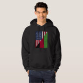 Half USA Flag Half Malawi Flag American Malawian Hoodie (Voorkant volledig)