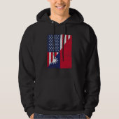 Half USA Flag Half Taiwan Flag American Taiwanese Hoodie (Voorkant)