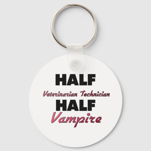 Half veterinair technicus Half Vampire Sleutelhanger (Voorkant)