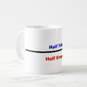 Half volledig, half leeg koffiemok (Voorkant links)