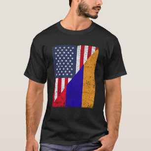 Half VS vlag half Armenië vlag Amerikaans Armenië T-shirt