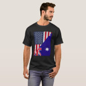 Half VS vlag Half Australië vlag Amerikaans Austra T-shirt (Voorkant volledig)