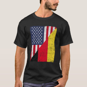 Half VS vlag half Duitsland vlag Amerikaans Duits T-shirt