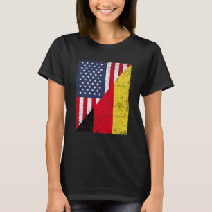 Half VS vlag half Duitsland vlag Amerikaans Duits T-shirt