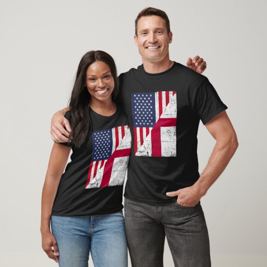 Half VS vlag Half Engeland vlag Amerikaans Engels T-shirt (Unisex)