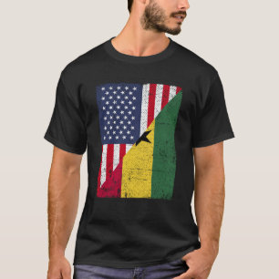 Half VS vlag Half Ghana vlag Amerikaans Ghanees T-shirt