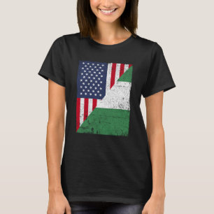Half VS vlag half Nigeria vlag Amerikaans Nigeriaa T-shirt