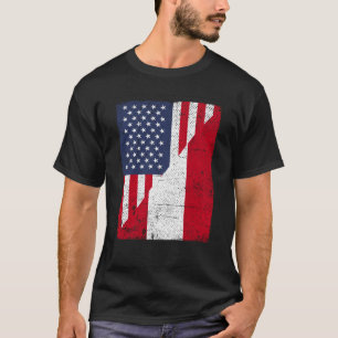 Half VS-vlag half Oostenrijkse vlag Amerikaanse Oo T-shirt