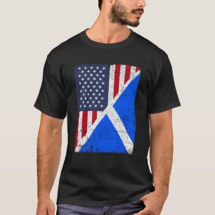 Half VS vlag Half Schotland vlag Amerikaans Schots T-shirt