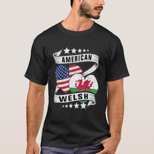 Half Welsh half American shirt Wales Welsh America (Voorkant)