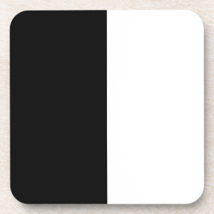 half white half black, half black half white bier onderzetter
