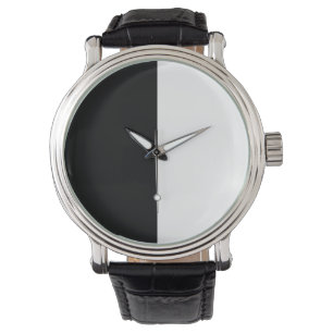 half white half black, half black half white horloge