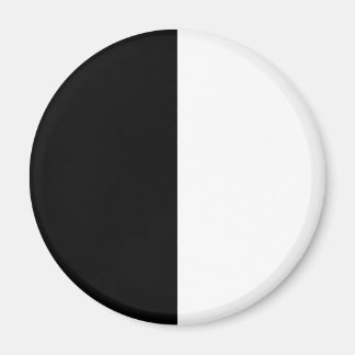 half white half black, half black half white magneet