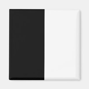 half white half black, half black half white magneet