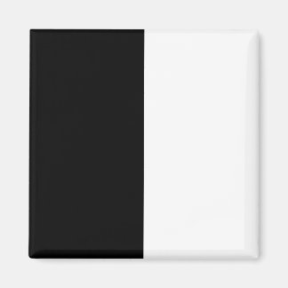half white half black, half black half white magneet