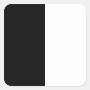 half wit half zwart, half zwart half wit vierkante sticker