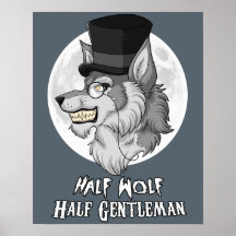 Half Wolf Half herenman 16 x 20 inch Poster (Matte