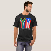 Half Zuid-Afrikaans en Puerto Ricaans erfgoed Zuid T-shirt (Voorkant volledig)