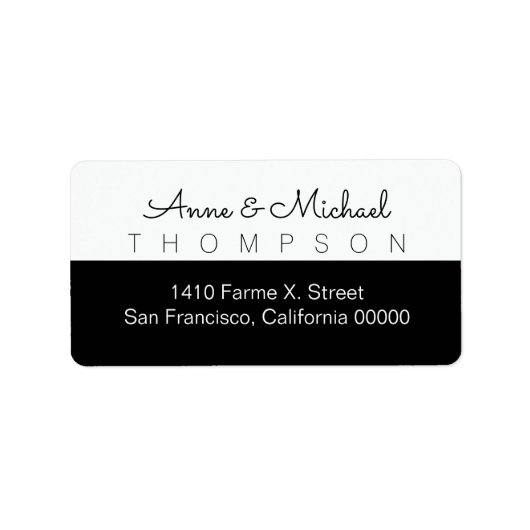 half zwart half wit etiket met paar namen (Voorkant)