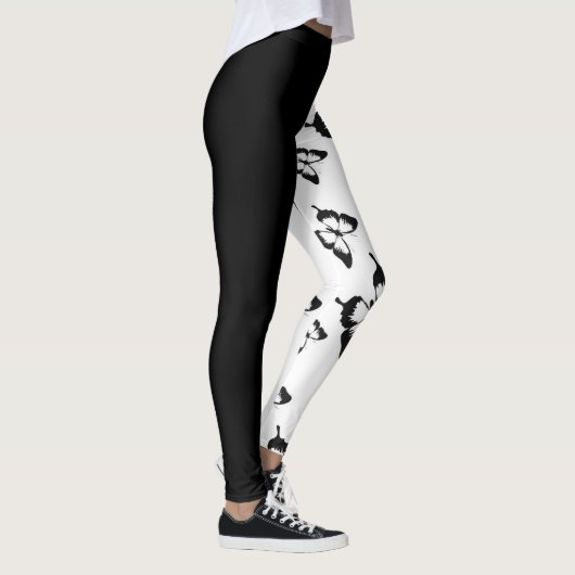 Half zwart half wit vlinder leggings (Rechts)