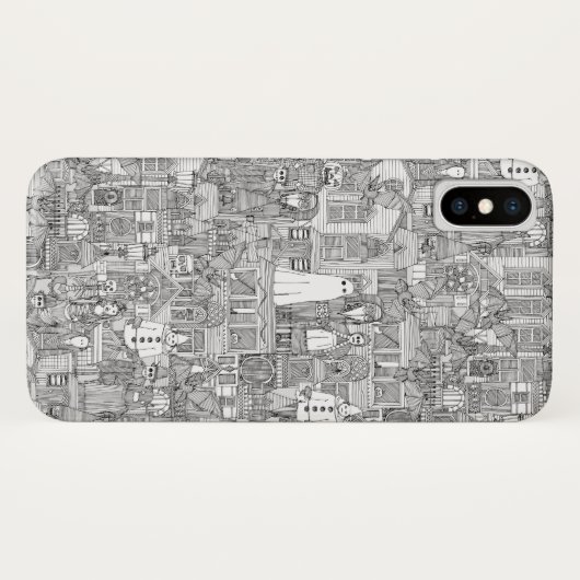 half zwart wit Case-Mate iPhone case (Achterkant (horizontaal))