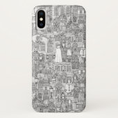 half zwart wit Case-Mate iPhone case (Achterkant)