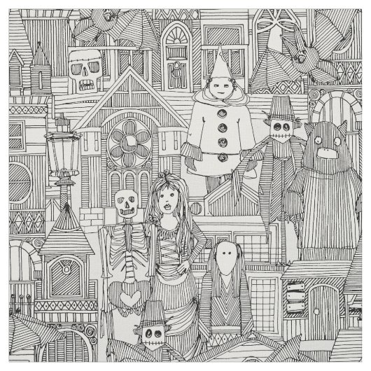 half zwart wit stof (Swatch)