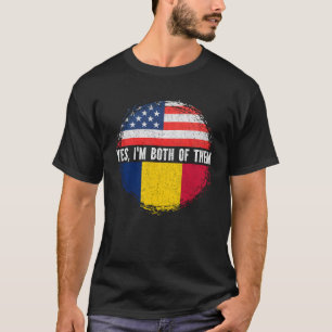 HalfAmerikaans half-Tsjadische Amerikaanse vlag Fl T-shirt