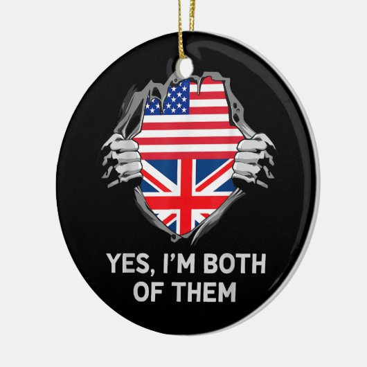 HalfAmerikaans HalfAmerikaans Engeland Vlag Mannen Keramisch Ornament (Links)