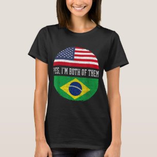HalfAmerikaans HalfBraziliaans Vlag Brazilië Herit T-shirt