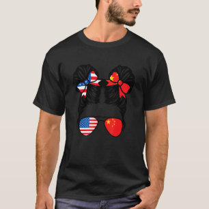 HalfAmerikaans halfChinees meisje uit de Verenigde T-shirt