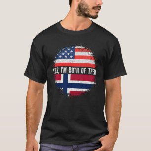 HalfAmerikaans halfNoors Vlag Noorwegen T-shirt