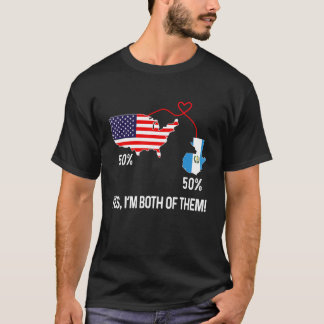 HalfAmerikaanse HalfAmerikaanse vlag Gecombineerde T-shirt