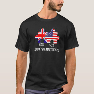 HalfAmerikaanse halve Britse vlag Verenigde Staten T-shirt