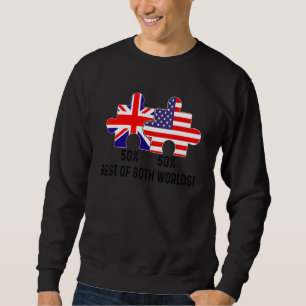 HalfAmerikaanse halve Britse vlag Verenigde Staten Trui