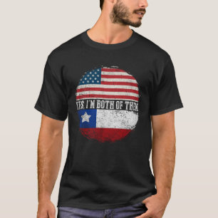 HalfAmerikaanse halve Chileense VS vlag Chileense T-shirt