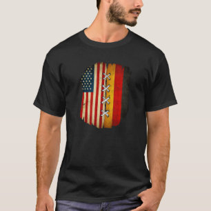 HalfAmerikaanse halve Duitse vlag vlag Duitsland v T-shirt