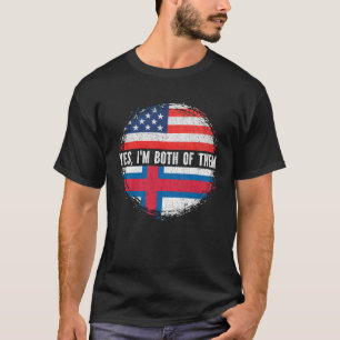 HalfAmerikaanse halve Faeröer Vlag Faeröer T-shirt