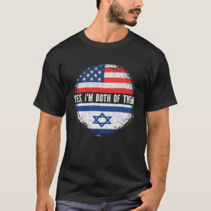 HalfAmerikaanse halve Israëlische vlag Israël T-shirt