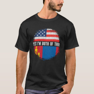 HalfAmerikaanse halve Mongoliaanse Amerikaanse vla T-shirt