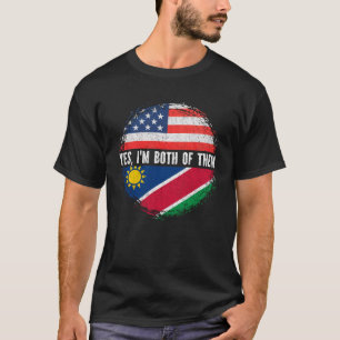 HalfAmerikaanse halve Namibische VS-vlag Namibië T-shirt