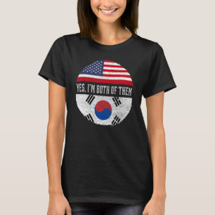 HalfAmerikaanse halve Zuid-Koreaanse vlag Zuid-Kor T-shirt