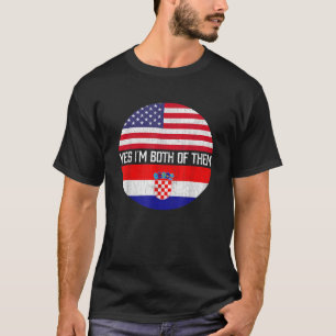 HalfAmerikaanse Kroatische Amerikaanse vlag Herita T-shirt